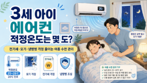 3세 아이 에어컨 적정온도는 몇 도? 전기세·모기·냉방병 걱정 줄이는 여름 수면 관리