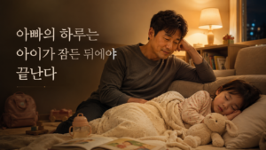 아빠의 하루는 아이가 잠든 뒤에야 끝난다