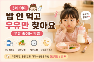 3세 아이 밥 안 먹고 우유만 찾아요 | 우유 줄이는 방법