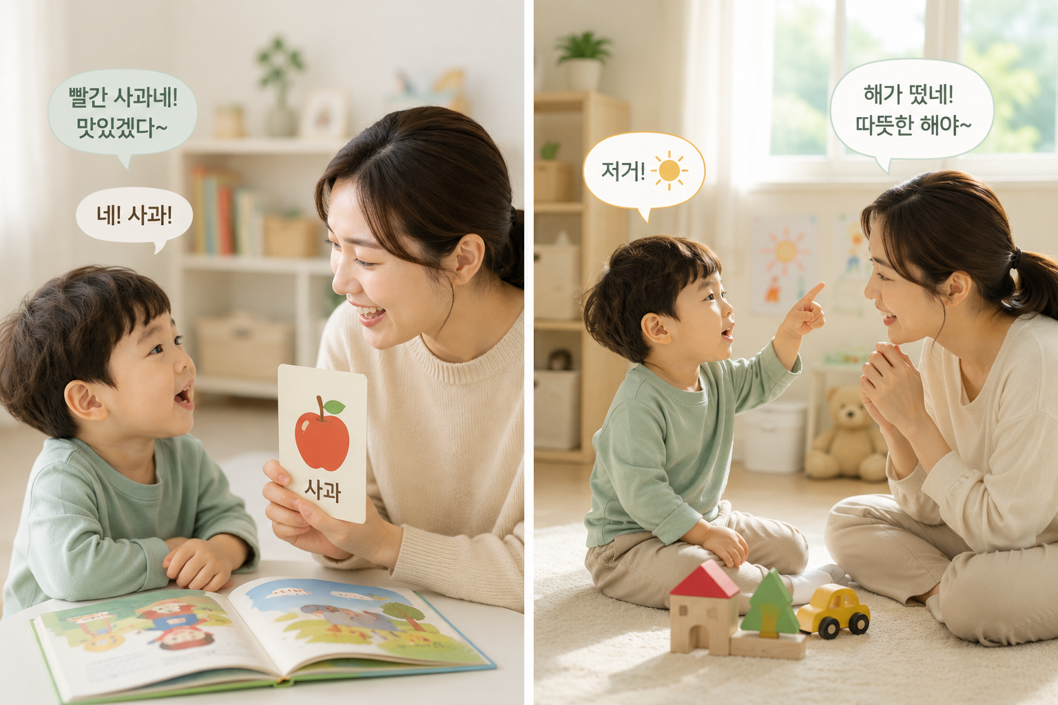 아이의 말을 확장하고 자연스럽게 대화를 이어가는 부모의 언어 습관