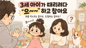 3세 아이가 때리려다 “으~~” 하고 참아요｜화를 억누르는 걸까요, 조절하는 걸까요?